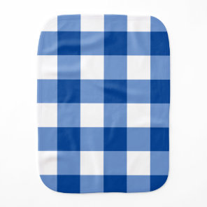 Blue gingham pattern baby burp cloth