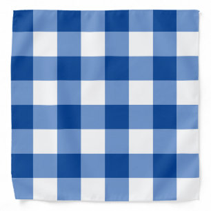 Blue gingham pattern bandana