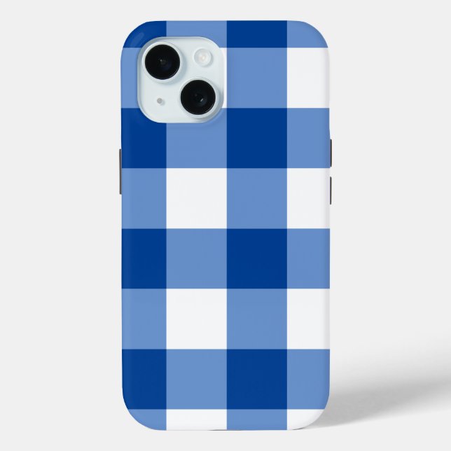 Blue gingham pattern Case-Mate iPhone case (Back)
