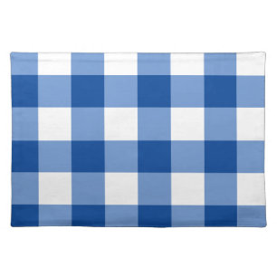Blue gingham pattern cloth placemat