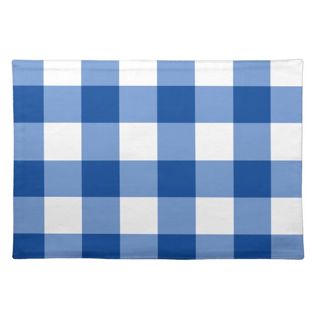 Blue gingham pattern cloth placemat (Front)