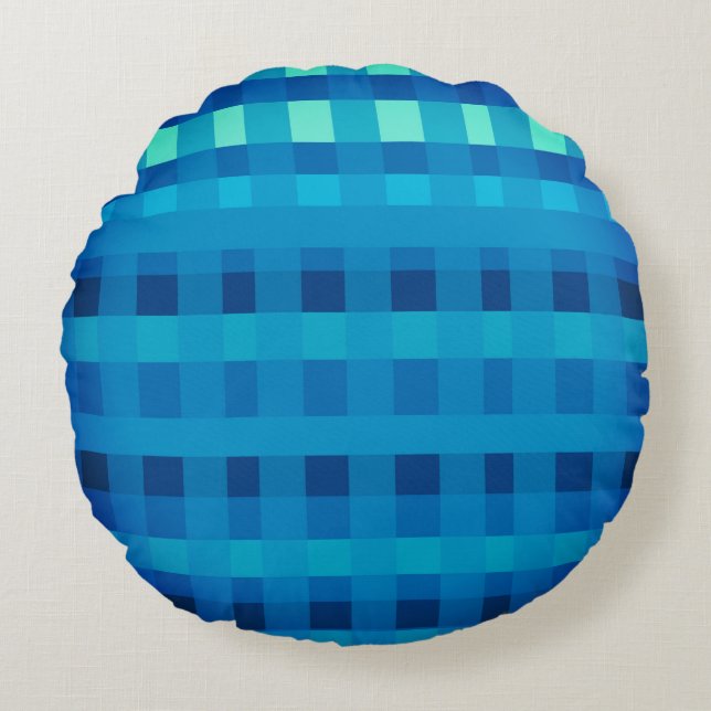Blue Gingham Pattern cushion (Front)