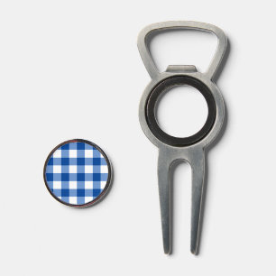 Blue gingham pattern divot tool