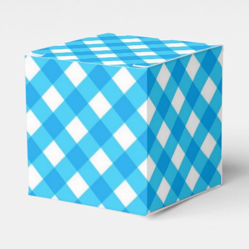 Blue Gingham Pattern Favor Boxes