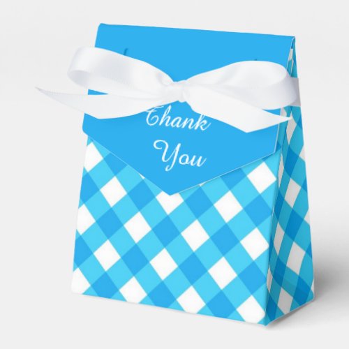 Blue Gingham Pattern Favor Boxes