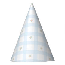 Blue Gingham Pattern Floral CartoonParty Supplies