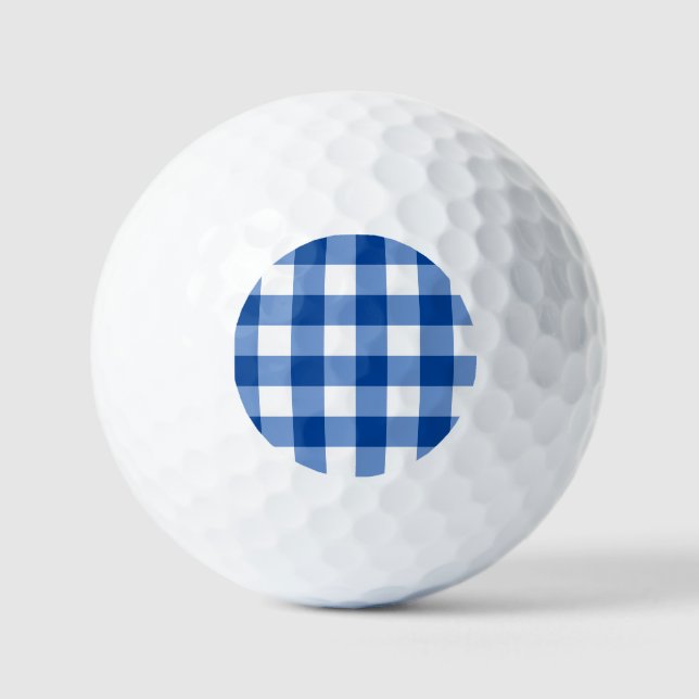 Blue gingham pattern golf balls (Front)
