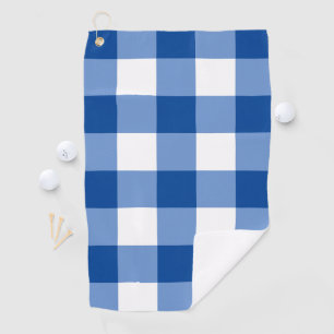 Blue gingham pattern golf towel