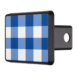 Blue gingham pattern hitch cover