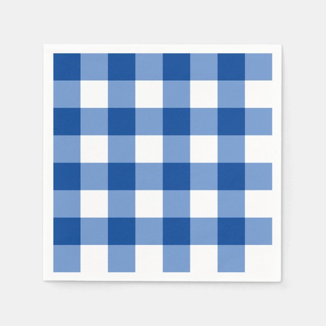 Blue gingham pattern napkins (Front)