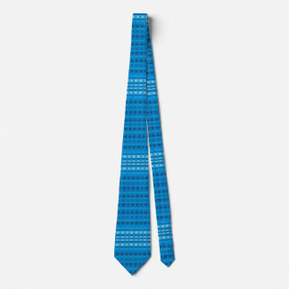 Blue Gingham Pattern Neck Tie