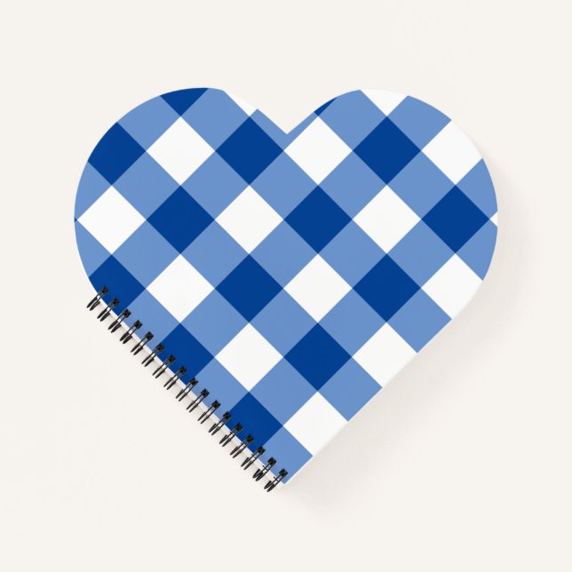 Blue gingham pattern notebook (Front)
