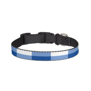 Blue gingham pattern pet collar