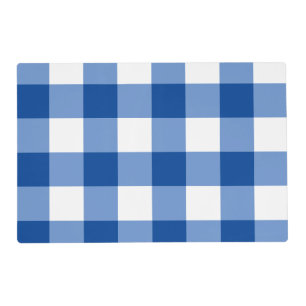 Blue gingham pattern placemat