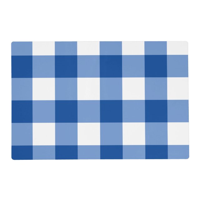 Blue gingham pattern placemat (Front)