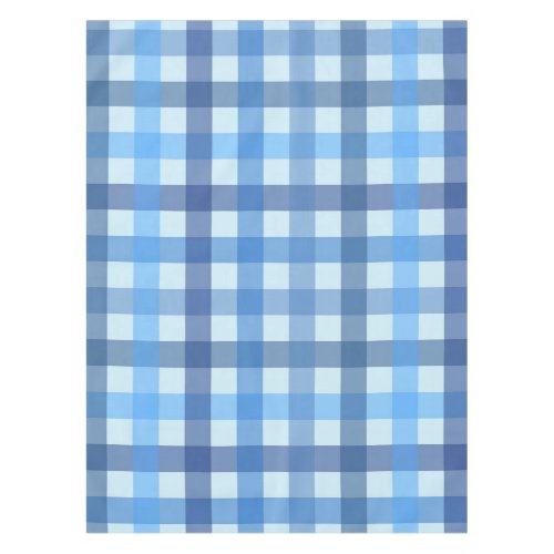 Blue Gingham Pattern Tablecloth 