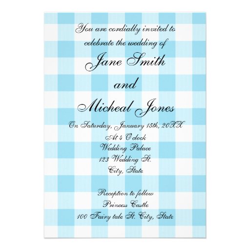 Gingham Wedding Invitations 10