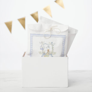 Blue Gingham Peter the Rabbit Baby Shower MUTED BL Favor Bag