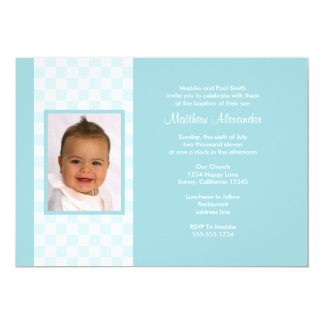 Blue Gingham Baby Shower Invitations & Announcements | Zazzle