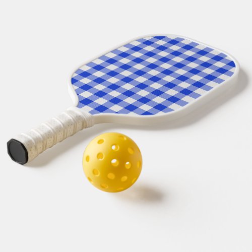 Blue Gingham Pickleball Paddle