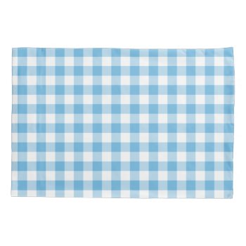 Blue Gingham Pillow Case by expressivetees at Zazzle