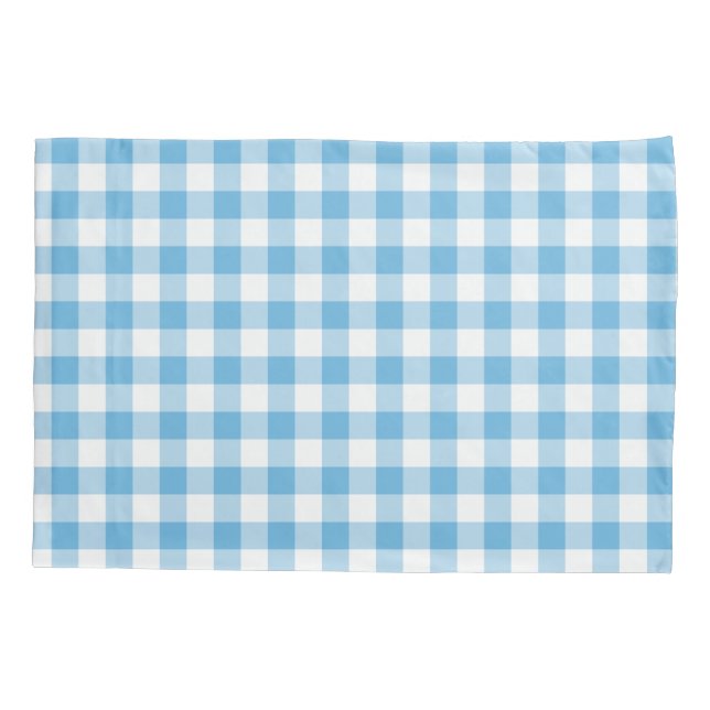 Blue Gingham Pillow Case (Back)