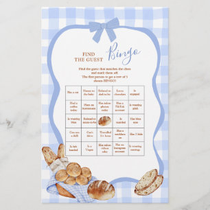 Blue Gingham Plaid Bun Find The Guest Bingo