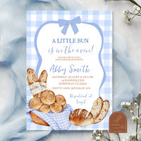 Blue Gingham Plaid Bun in the oven baby shower