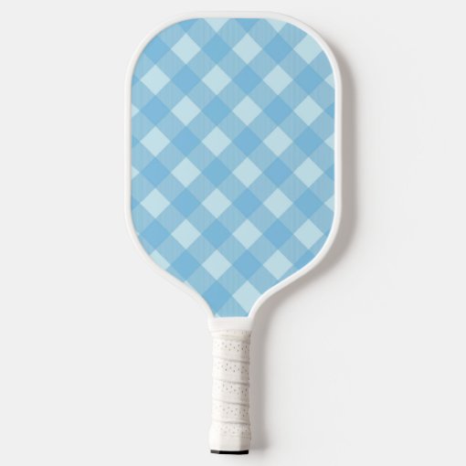 Blue Gingham Plaid Monogram and Name Personalized Pickleball Paddle ...