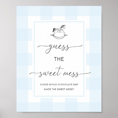 Blue Gingham Rocking Horse Guess The Sweet Mess Poster