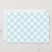Blue Gingham Rubber Duckie Baby Shower Invitation (Back)