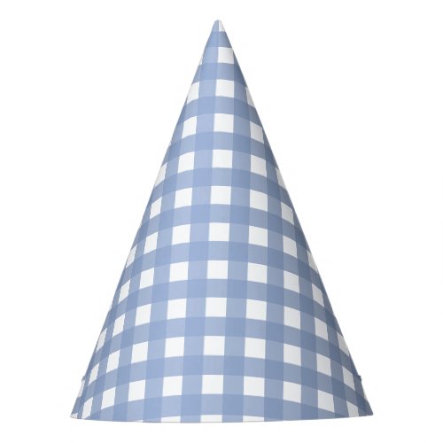 Blue Gingham Serenity Blue Design Party Hat