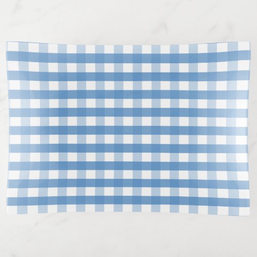 Blue Gingham Serving Plate Tray Serveware