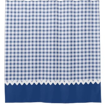 Blue Gingham Shower Curtain | Zazzle