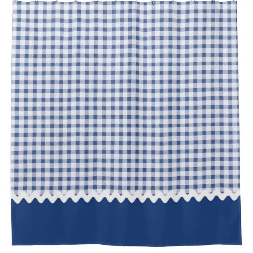 Blue Gingham Shower Curtain Zazzle