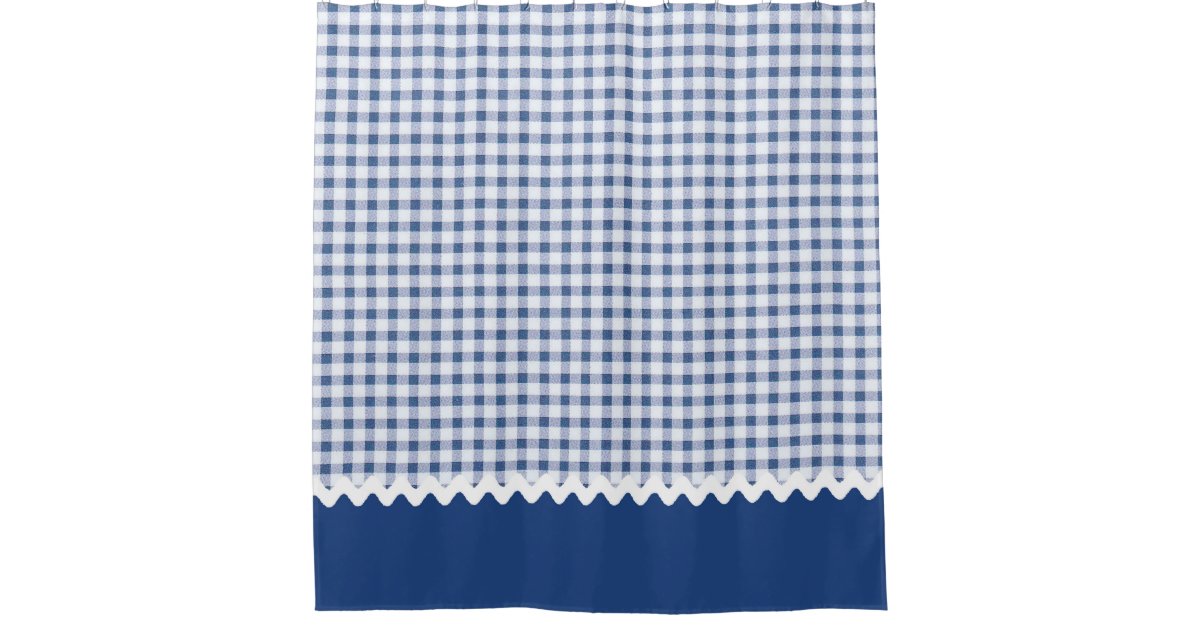 Blue Gingham Shower Curtain
