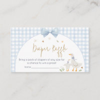 Blue Gingham Silly Goose Baby Shower Diaper Raffle