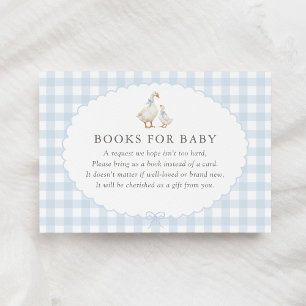 Blue Gingham Silly Goose Books for Baby Enclosure Card