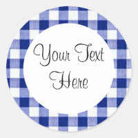 Blue Gingham Sticker