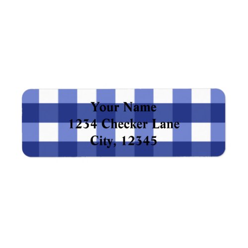 Blue Gingham Summer Country BBQ Checker Label