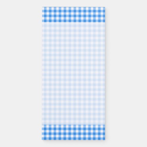 Blue Gingham Tasks Reminder Magnetic Notepad