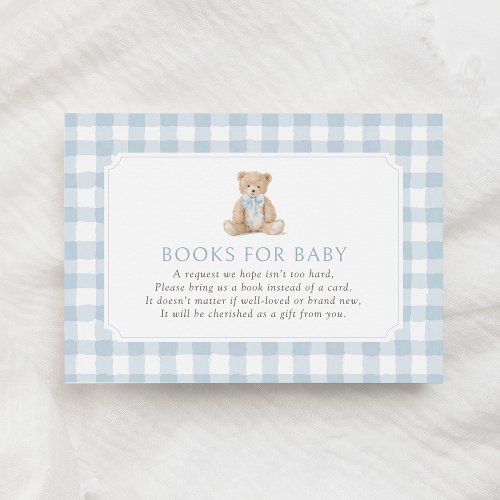 Blue Gingham Teddy Bear Books for Baby