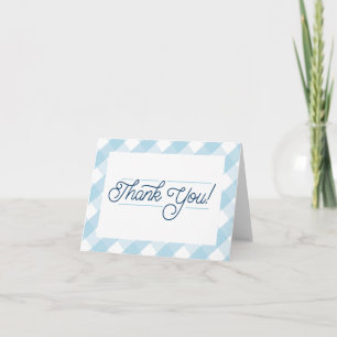 Blue Gingham Thank You Notecards
