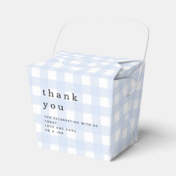 Blue Gingham Thank You Picnic Baby Shower Favor Boxes