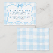 Blue Gingham Wavy Frame Bow Books For Baby Request