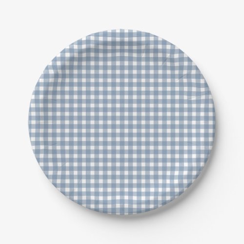 Blue Gingham Western Party Paper Plates