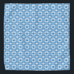 Blue Gingham with Paw Prints Bandana<br><div class="desc">Pamper your pet with this timeless blue gingham with paws patterned bandana!</div>