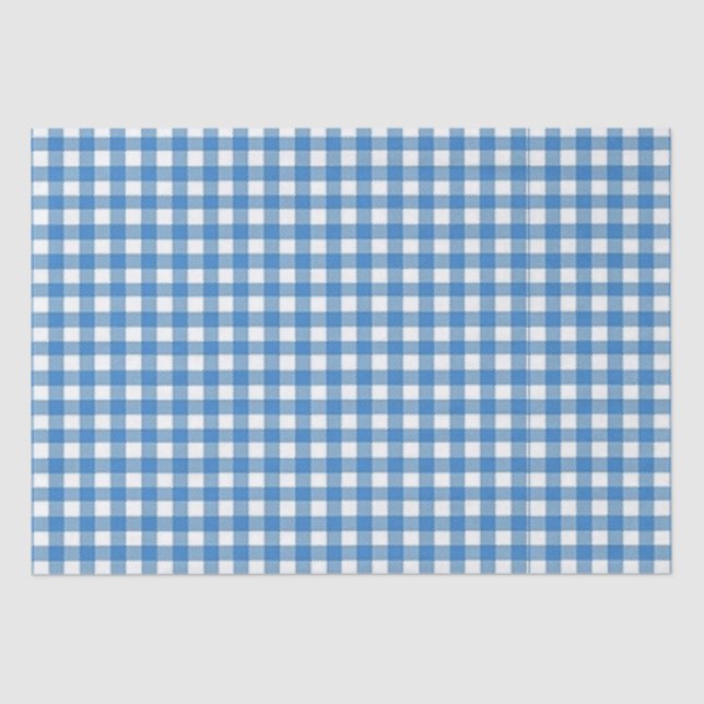 Blue Gingham Wrapping Paper (Front)