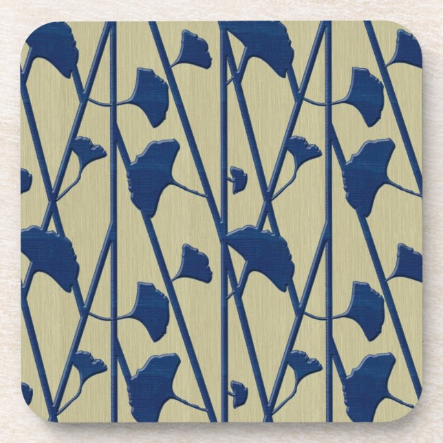 blue ginkgo coaster (Front)