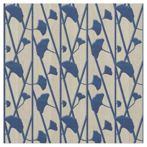 blue ginkgo fabric